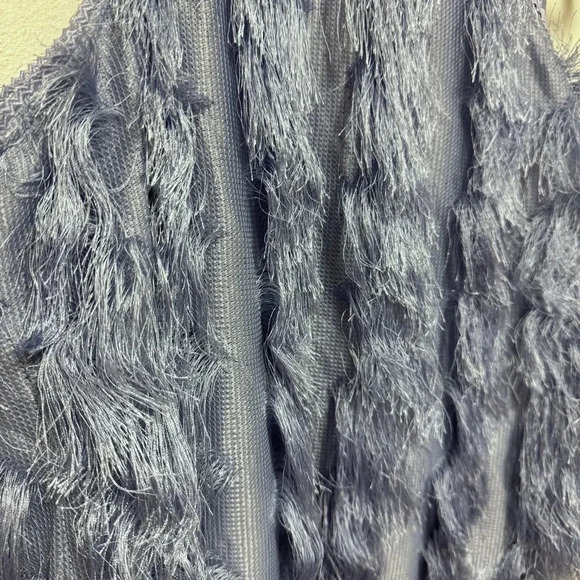 NWT $275 GANNI Fringe Mesh Tank Top - Pastel Ruffle Feathery Blouse - Picture 5 of 9